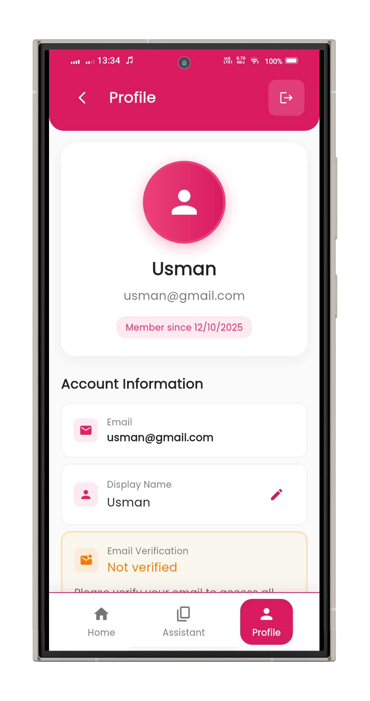Profile & Settings - Control your privacy